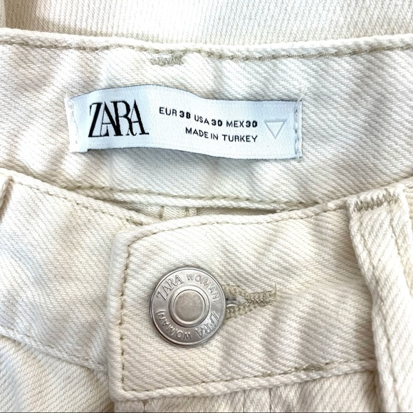 NWOT Zara White Regular Fit Denim Jeans - Picture 4 of 9